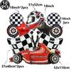 Racing Car Table Runners Car Party Decoration Black Checkered Flag Disposable Tablecloth for Race Theme Birthday Party Supplies