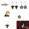 Stilvolles Black Clover Halsketten- und Ohrring-Set mit Stier-Magierritter-Emblem für Damen und Herren