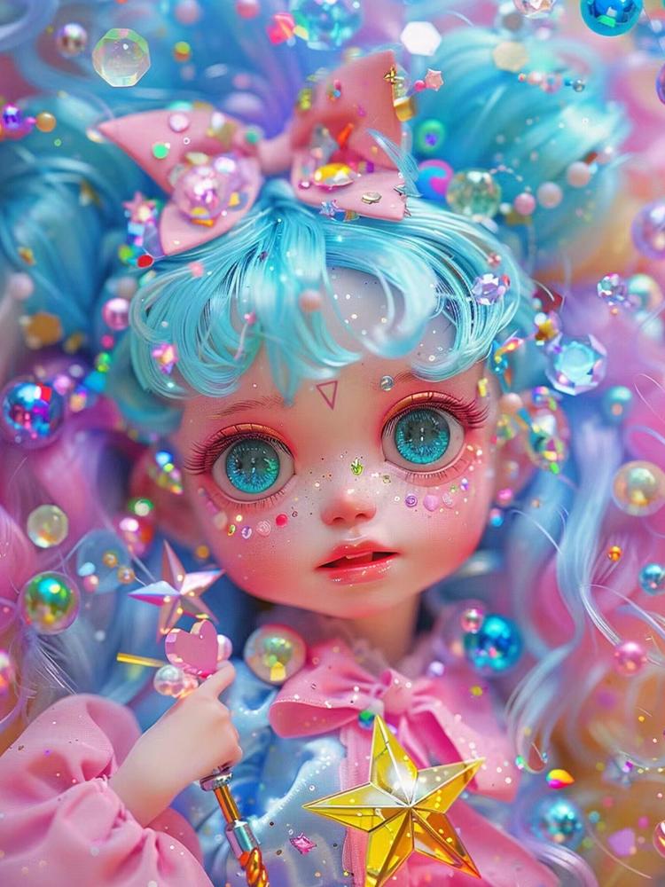 

Мультяшная девочка Diy 5d алмазная кукла для рисования и волшебная палочка полный круглый/квадратный алмазный набор для вышивки крестом украшение Full Round 20x30CM