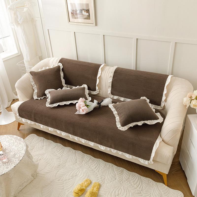 

Одинарная зимняя хрустальная плюшевая подушка для дивана, чехол для дивана для гостиной, нескользящая подушка, подушка, полотенце 70*70cm