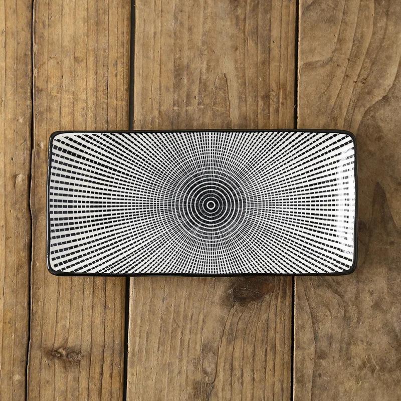 Stoviglie in Ceramica Stile Nordico Creativo Ristorante Piatto Rettangolare per Sushi Frutta Snack Domestici Piatto Piano Poco Profondo per Portata Principale