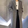 Daily commuter suit herringbone pattern wool coat thickened and thin autumn and winter new femininity gray
