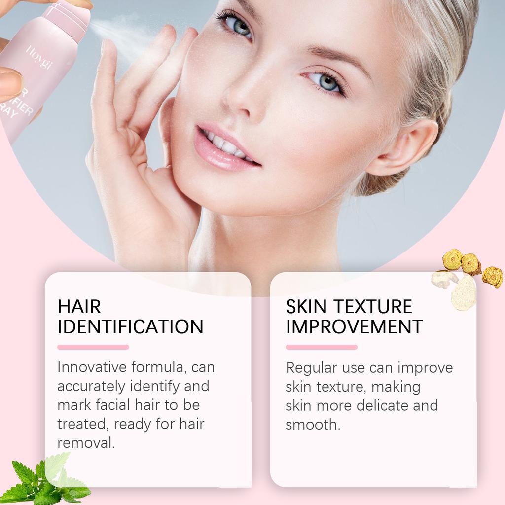 HOYGI Facial Hair Removal Spray Gentle Formula Clean Face Skin Daily Portable Sensitive Skin 80ml