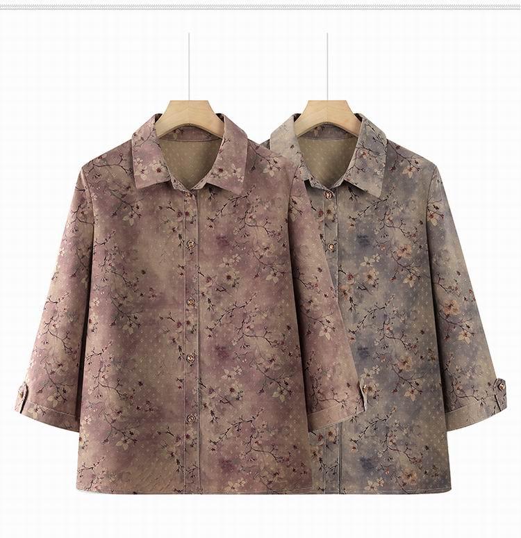 Women's Traditional Style Seven-Sleeve Top and Pants Set for Middle-aged and Elderly