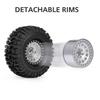 1Set/2PCS RC Crawler Wheel Rims Beadlock Rubber Wheel Tires Heavy Duty Bearing & Grip Spare Part for 1:10 TRX4 Model Car