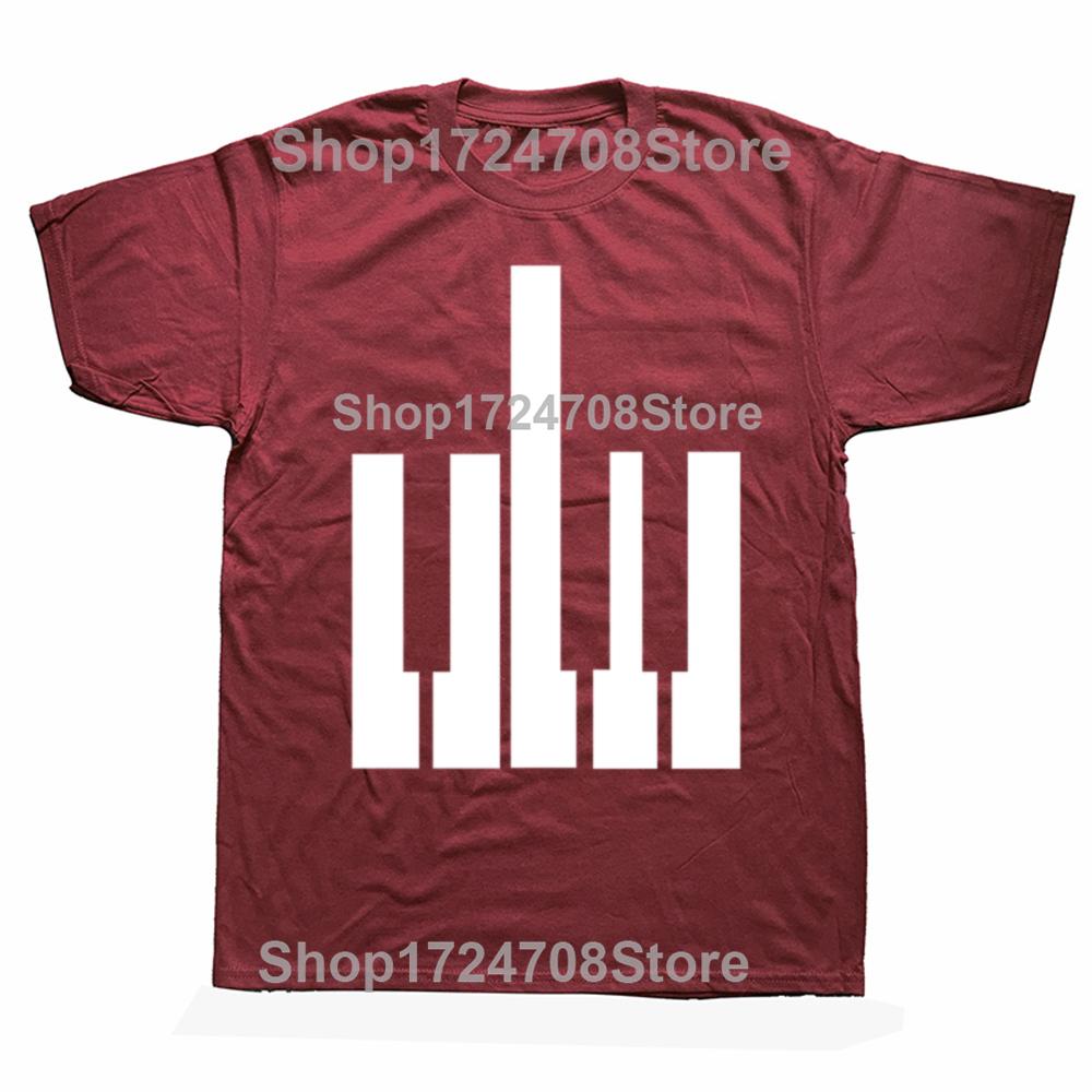 Funny Born To Be Piano Teacher Music Band Keyboard Player Graphic T-shirts Men Fashion Casual Tshirt Cotton Loose T Shirt