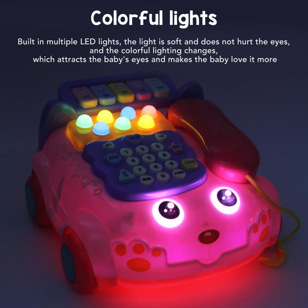 Baby Phone Toy with Music, Lights, Bilingual Educational Fun In Pink 200x190x115mm