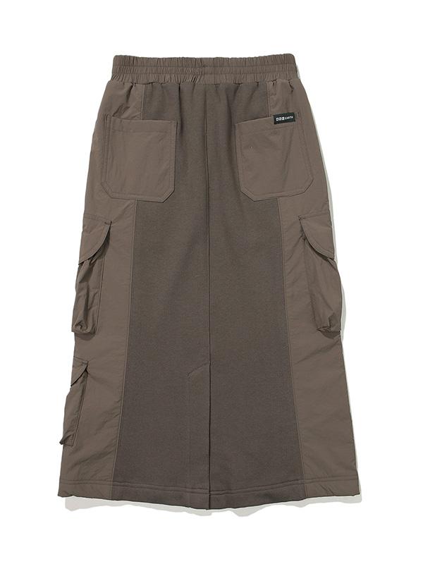 Bbc Earth W Woven Patch Buckle Cargo Skirt_Dark Grey