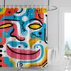 Abstract top line art waterproof shower curtain-black and white modern bathroom decorative shower curtain 180x180cm
