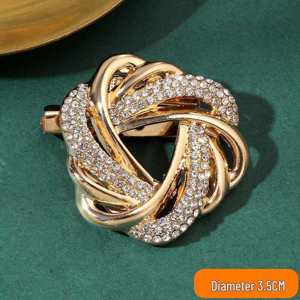 High-End Rhinestone Women's Scarf & T-Shirt Knotting Brooch Pin Accessory