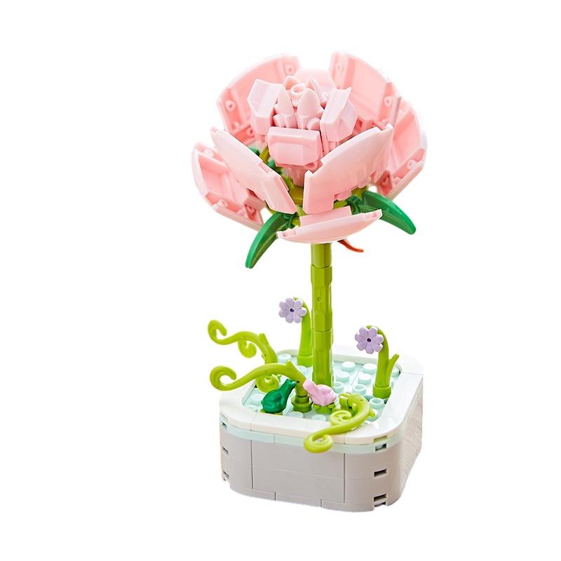Creative Plant Flower Building Blocks For Children Diy Puzzle Toy Gift For Valentine's Day Sunflower Style