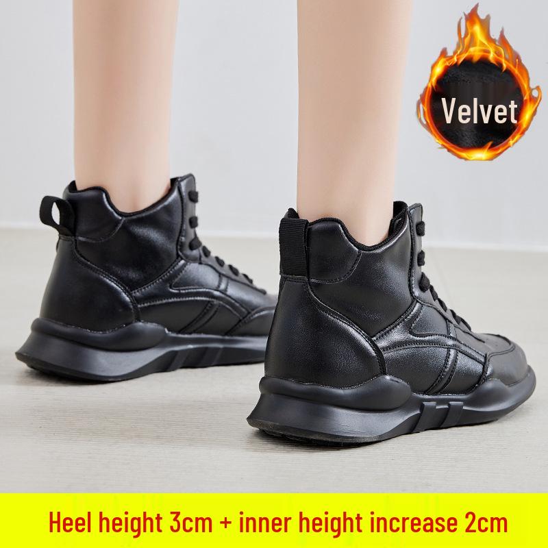 Dámské kožené kotníkové boty s vysokým svrškem, malé a velké velikosti, voděodolné, super lehké, velikosti 31-33 a 41-43