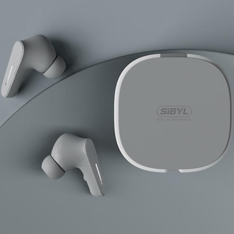 Bluetooth Earphones, Wireless Noise-Cancelling In-Ear Headphones, Low Latency, High Sound Quality, Long Battery Life, Gray