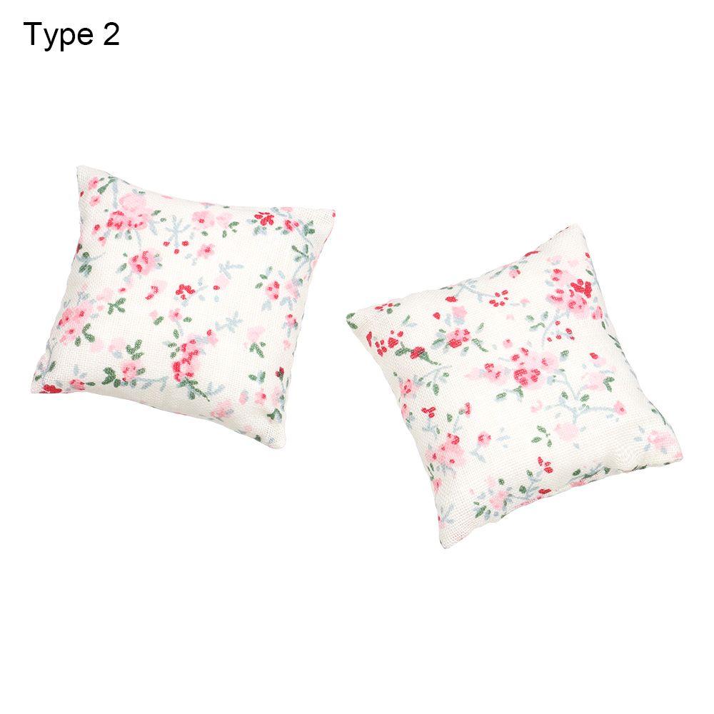 Sofa Kanapa Zabawki Meble Mini Dom dla Lalek Poduszki Akcesoria dla Lalek Miniaturowe Poduszki z Nadrukiem Kwiatowym