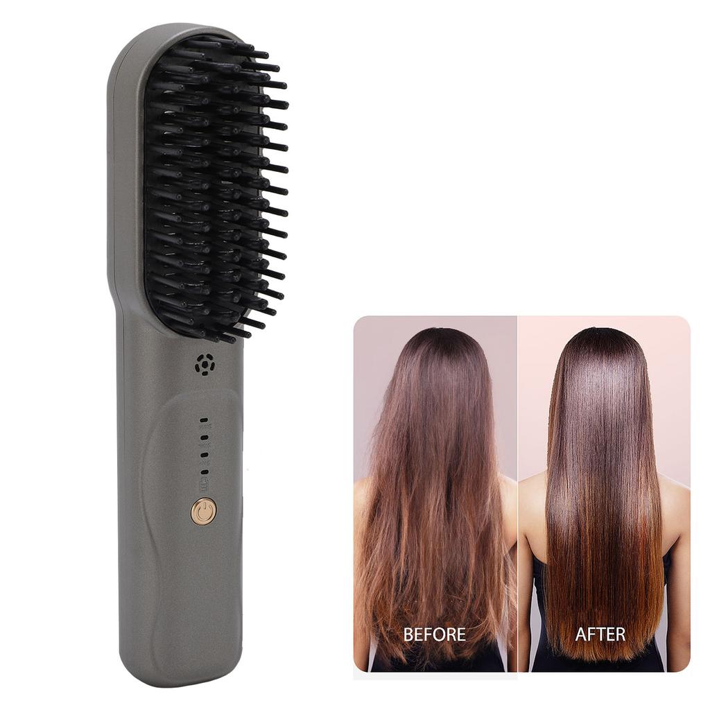 Cordless Hair Straightener Brush Re able Hair Straightening Comb ing Iron Portable Electric Styling Comb