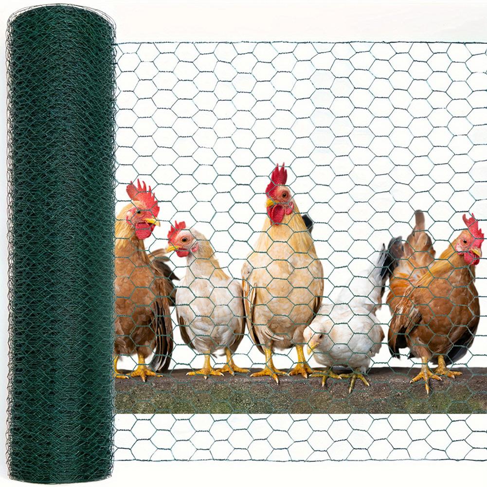 Chicken Wire 39.37x1200in Hexagonal Mesh Poultry Wire Netting PVC-Coated Garden Fence Barrier Chicken Wire Fence Netting