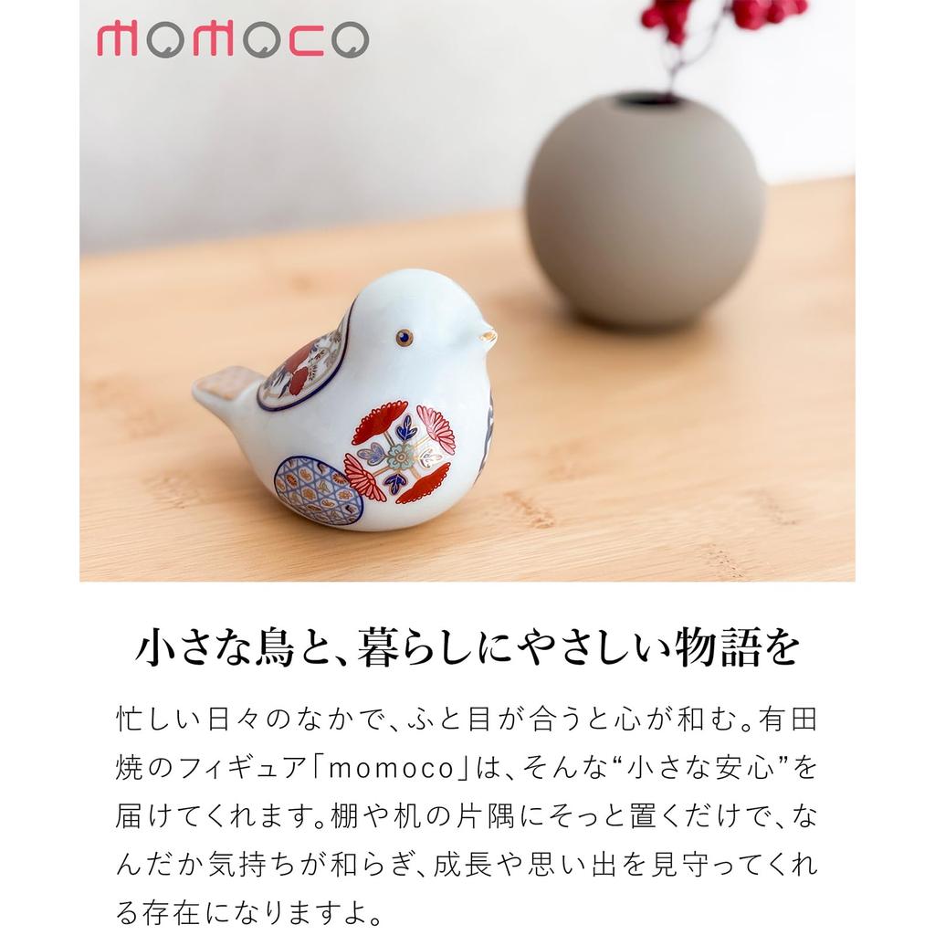 Momoco Bird Auspicious Bird Old Imari Small Bird Figurine Interior Decor Handcrafted by Artisans Arita Ware Stylish Decorative Porcelain Object
