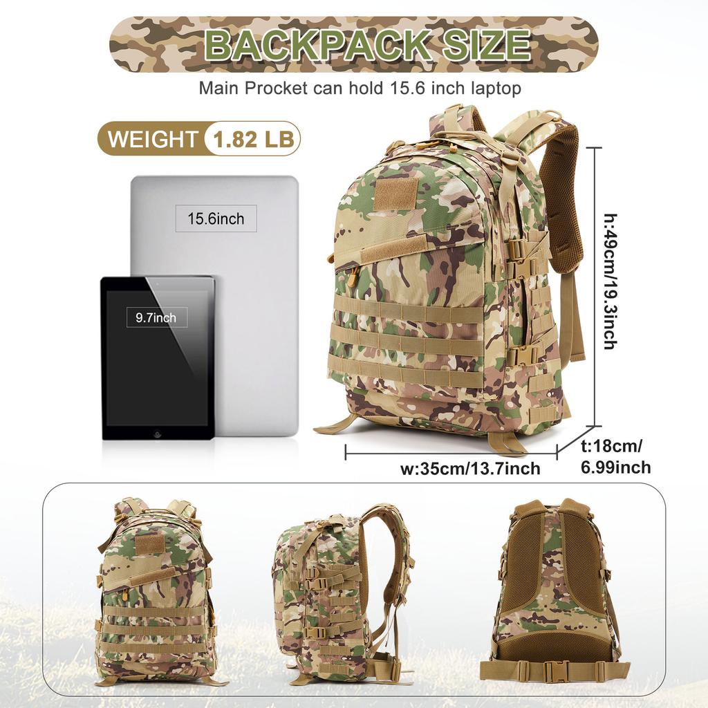 New 30/45 Man Survival Outdoor Combat Assault Pack Pack For Trekking Hunting Bag Large Tactical Backpacks HkingTraveling Bags