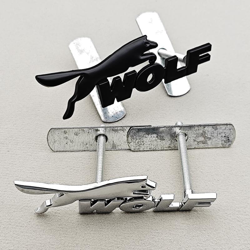 Cjdlpw1 3D Metal Black Chrome Logo Wolf Car Front Grille Badge Emblem For Ford Foucs ST Mustang GT Universal Auto Accessories