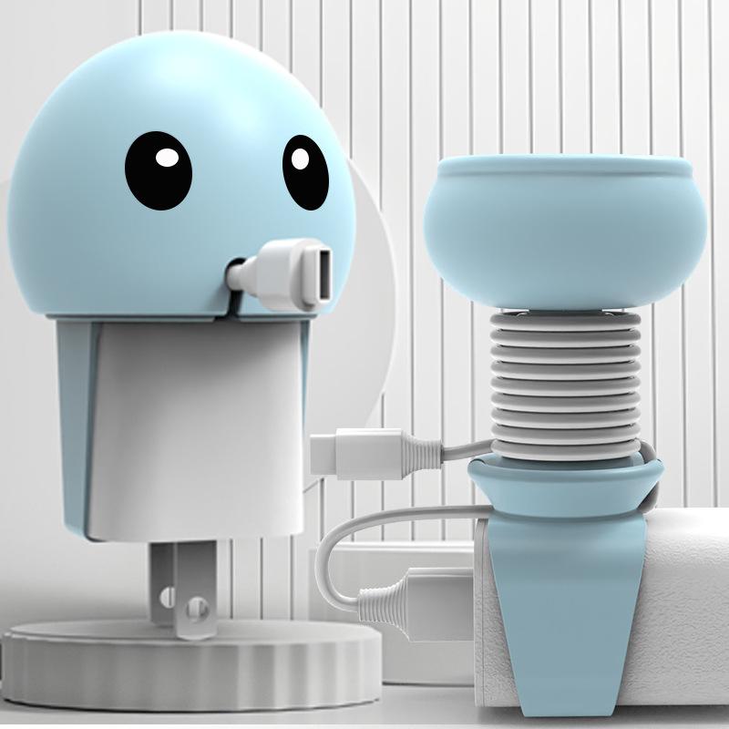 Cute Cartoon Silicone Charger Protector Portable Data Cable Winder Data Cable Buckle Binding Belt Desktop Cable Storage Buckle