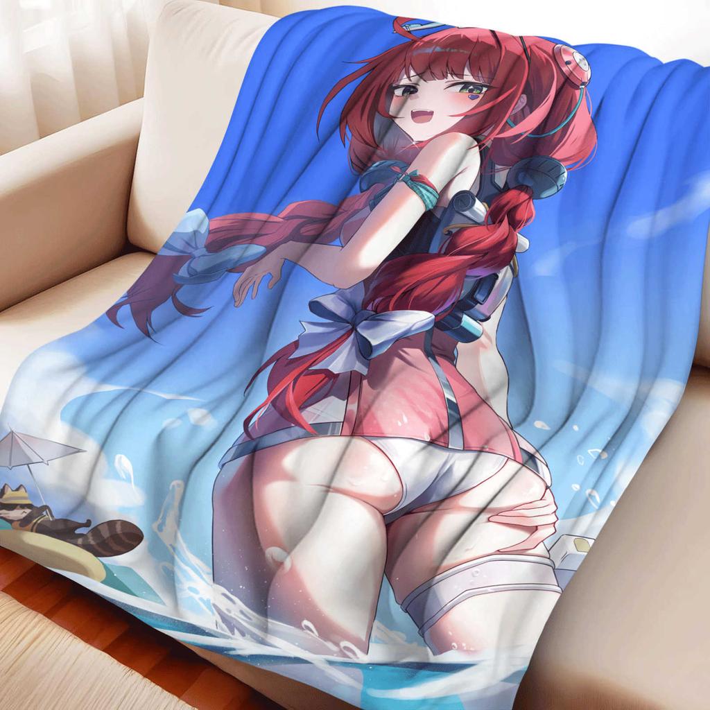 Cartoon Zenless Zone Zero Ukinami Yuzuha Flannel Blanket Cover Warmth Soft Anime Blanket Multifunctional Universal Blankets