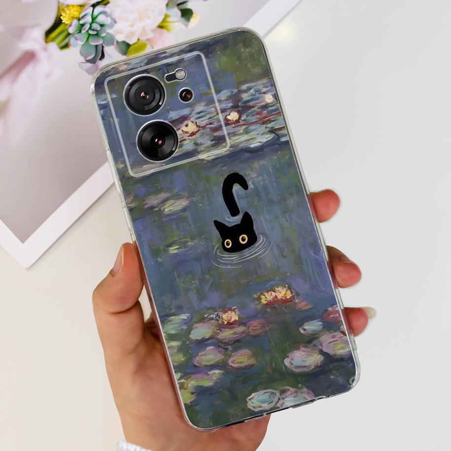 For Xiaomi 13T Pro Case Fashion Flowers Shockproof Soft Silicon Protector Clear Coque For Xiaomi 13T Phone Cases Mi 13TPro Funda