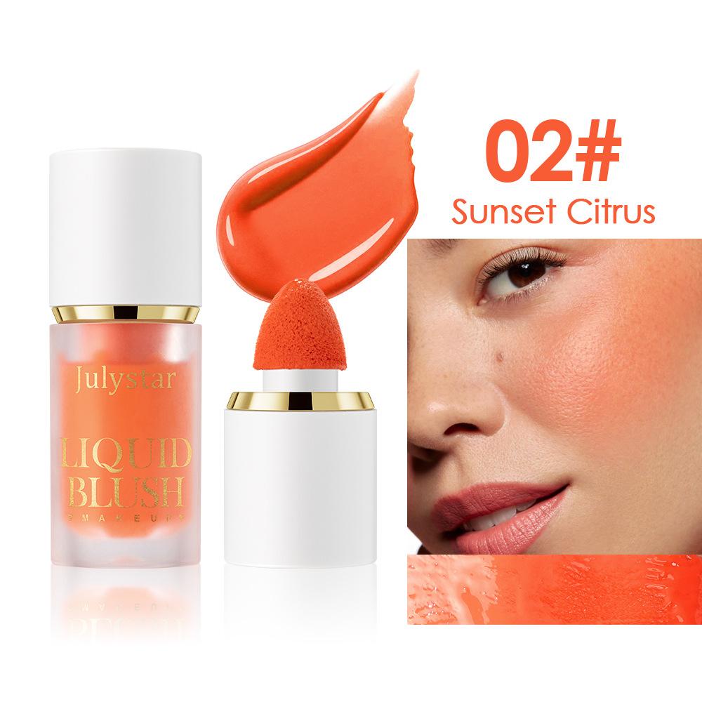 Lip and Cheeks Rouge Blush Liquid Portable Facial Nude Sexy Matte Big Head Brush Contouring Liquid Blush Pink Lipstick Face Makeup