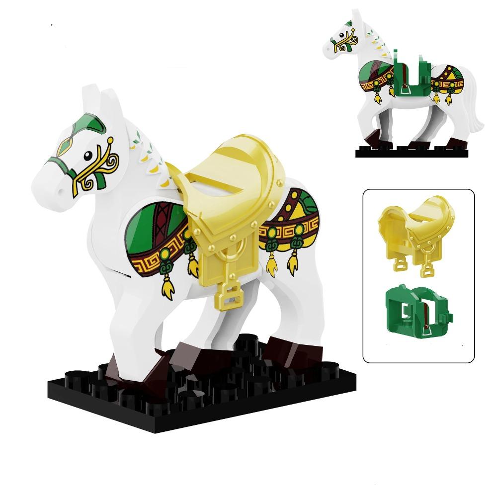 Military Building Blocks Solider Figures Mount War Horse Saddle Reins Adults Children Gifts Toys Animal Accessories Equipments