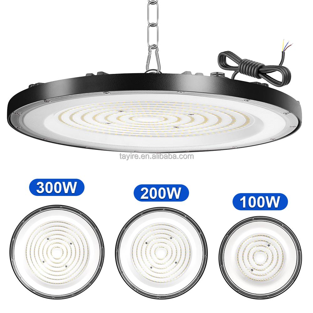 UFO High Bay LED Light 100W 200W 300W Long-Life Energy Savings Highbay Lamp for Warehouse Industrial Factories Garages Stadium
