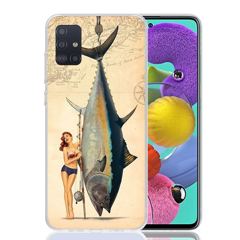 Offshore Angling Fishing Fish Rod Phone Case For Samsung Galaxy A52 A32 A22 A12 A02S A50S A30S A51 A31 AA71 Note 20 Ultra 10 S10