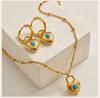 Vintage Heart Pendant Necklace Women Satellite Beads Chain Turquoise Love Necklace 18K Gold Plated Fashion Accessoreis