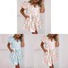 Floral Colorblock V Neck Pocket Dress With Short Sleeves For Spring 2025