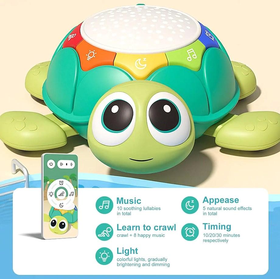 Baby Toys Musical Crawling Turtle Baby Toys with Light Sound Remote Crawling Elephant Early Developmental Toys