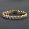 Fashion Hip-hop 10mm Geometric Spring Buckle Tennis Chain Bracelet Creative Niche Men's and Women's Zircon Jewelry Gifts