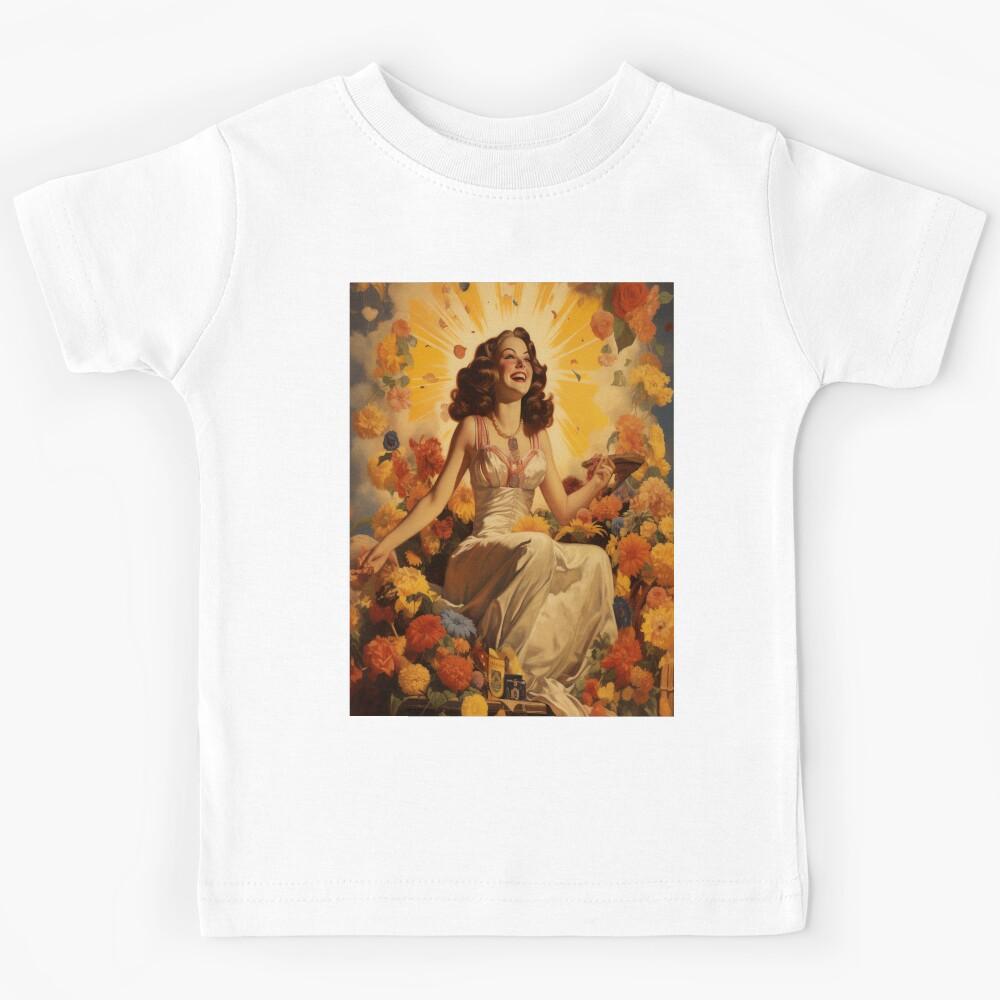 Happy woman in vintage style Kids T-Shirt 140