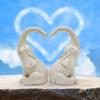 Pair of Elephant Sculpture Resin Statue Love Elephant Designs Figurine Statues for Patio and Indoor Desk Decoration