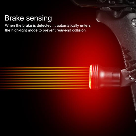 Sykkel Smart Baklys Smart LED Sykkelbaklys Supersterkt 5 Moduser Vanntett Oppladbart Intelligent Bremsesensor Sykkellykt