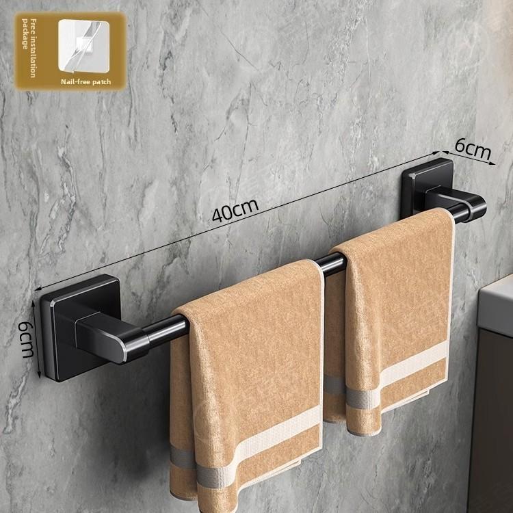 Wandmontierter Handtuchhalter aus Weltraumaluminium mit Nano-Spurlose-Stickern für die Badezimmeraufbewahrung