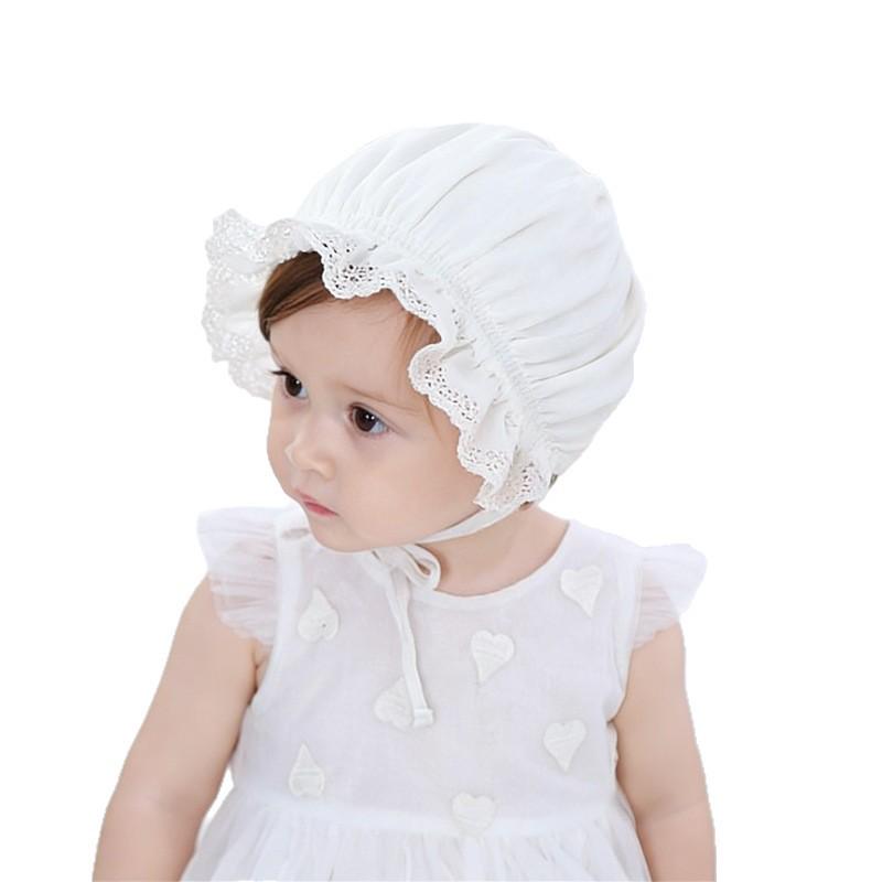 Koreanischer Baby-Prinzessinnenhut - Waschbare Baumwollgaze für Frühling/Sommer für Neugeborene, Schützt die Fontanelle