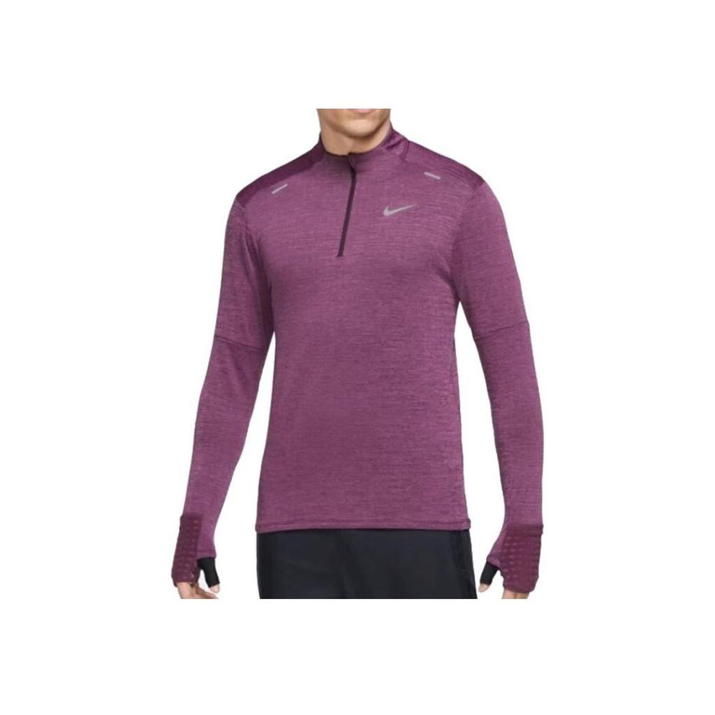 Nike Logo Print Crew Neck Long Sleeve T-Shirt Men Tops Purple-Red DD5663-653