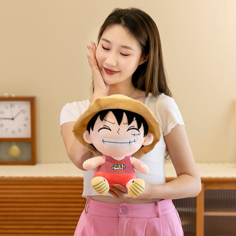 ONE PIECE Luffy Plush Toy Children's Throw Pillow Animation Peripheral Doll Doll Grab Machine Doll Machine Exchange