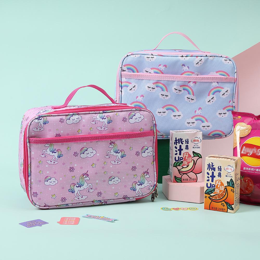 Unicorn Cartoon Lunch Case Spacious Childrens Charming Bento Case Student Travel Picnic Cases Leisure Ice Cases