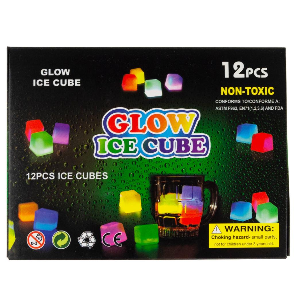 TG53193 ICE CUBES Glowing Colorful FLUO 12 Pcs Ice Cube