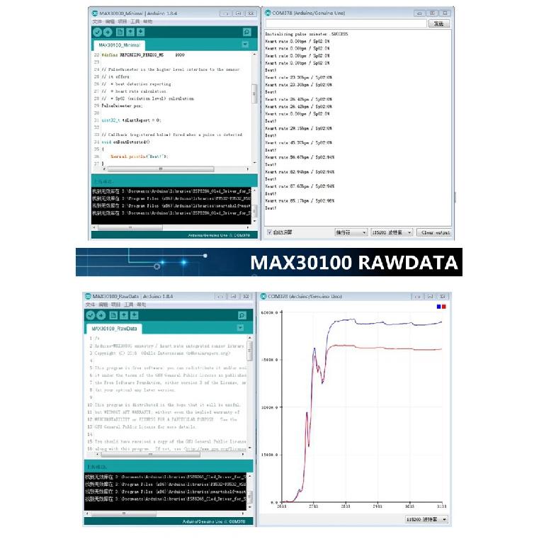 MAX30102 MAX30100 Heart Rate Blood Oxygen Sensor I2C Interface Compatible with Arduino ESP32 Raspberry Pi for DIY Health Monitor