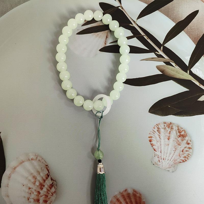 Shetaicui Prayer Beads Bracelet: Calming Ancient-Style Accessory with Tassel for Hand-Twisting and Mind Relaxation