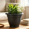 Weatherproof Plant Pots Round Flower Pot, Lightweight Pot with Drainage UV Resistant Garden Holes, Modern Planter for Indoor And Outdoor Plants