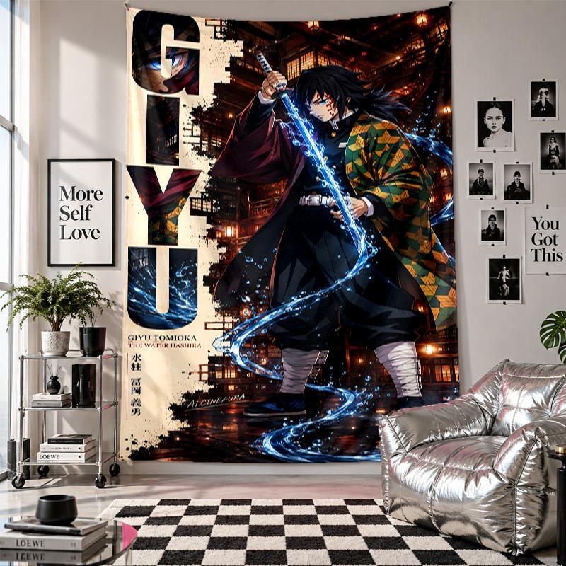Wall TapestryDemon Slayer Art Hanging Cloth Decorative Background Cover for Room Decoration
