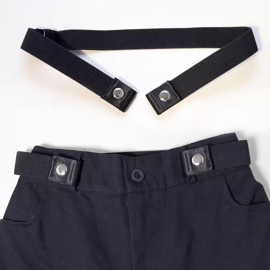 Adjustable elastic invisible waist belt, unisex canvas stretch waist belt for loose-fitting pant, buckle-less elastic waist belt