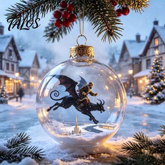 Garden Holiday Ornaments Glowing Christmas Story Ornament, Light-Up 3D Hanging Ball with Warm LED, Mini Decorative Spheres for Holidays Scene