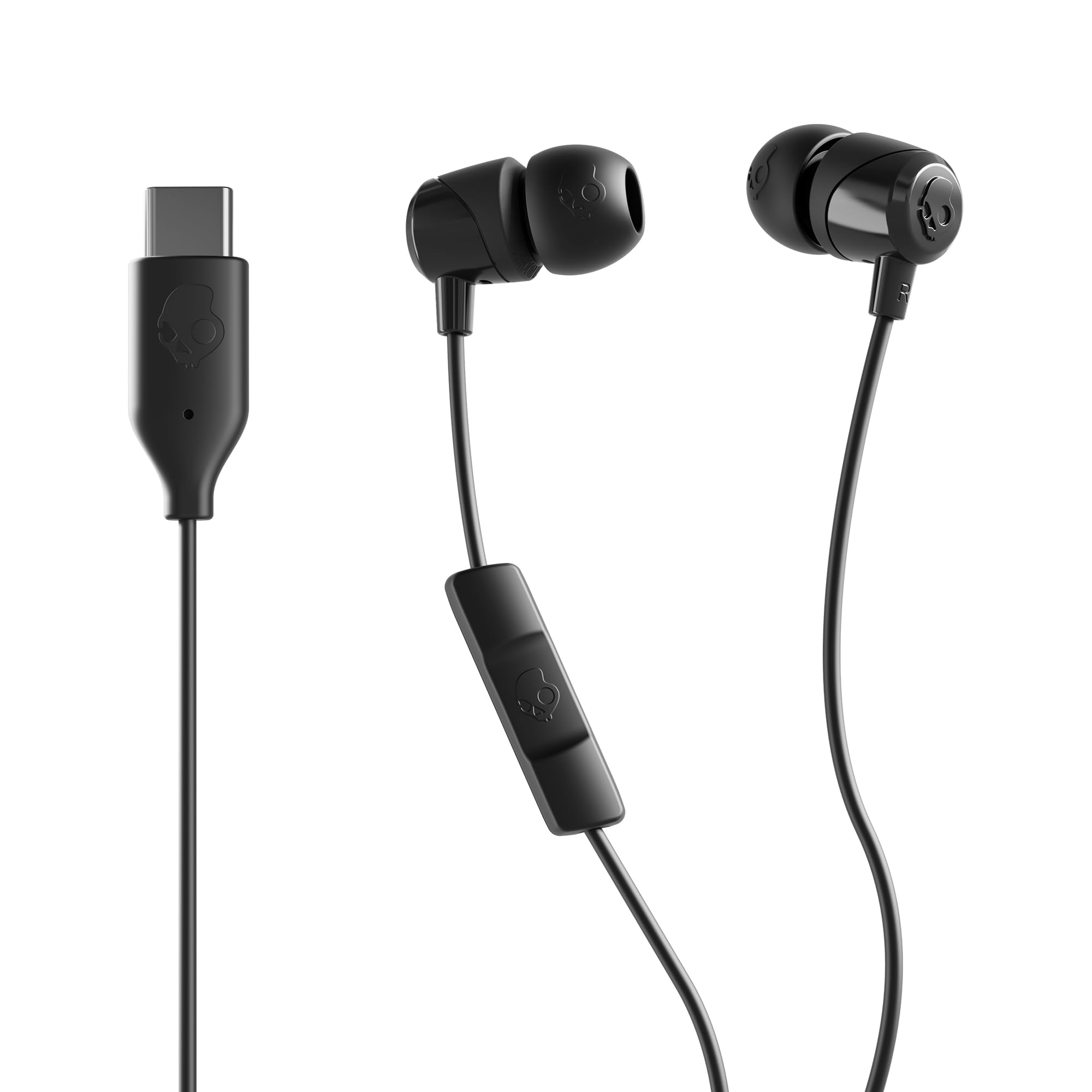 

Official Skullcandy Store Jib Wired with Song and Original Sticker USB-C Earphones, In-Ear Type, Mic, Calls, Selection, (True Black)